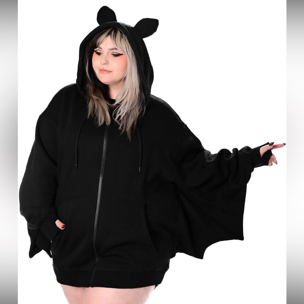 Foxblood bat wing hoodie